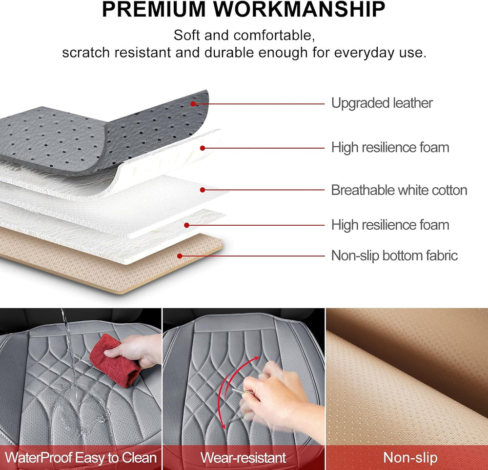 2-Pack Leather Front Car Seat Covers