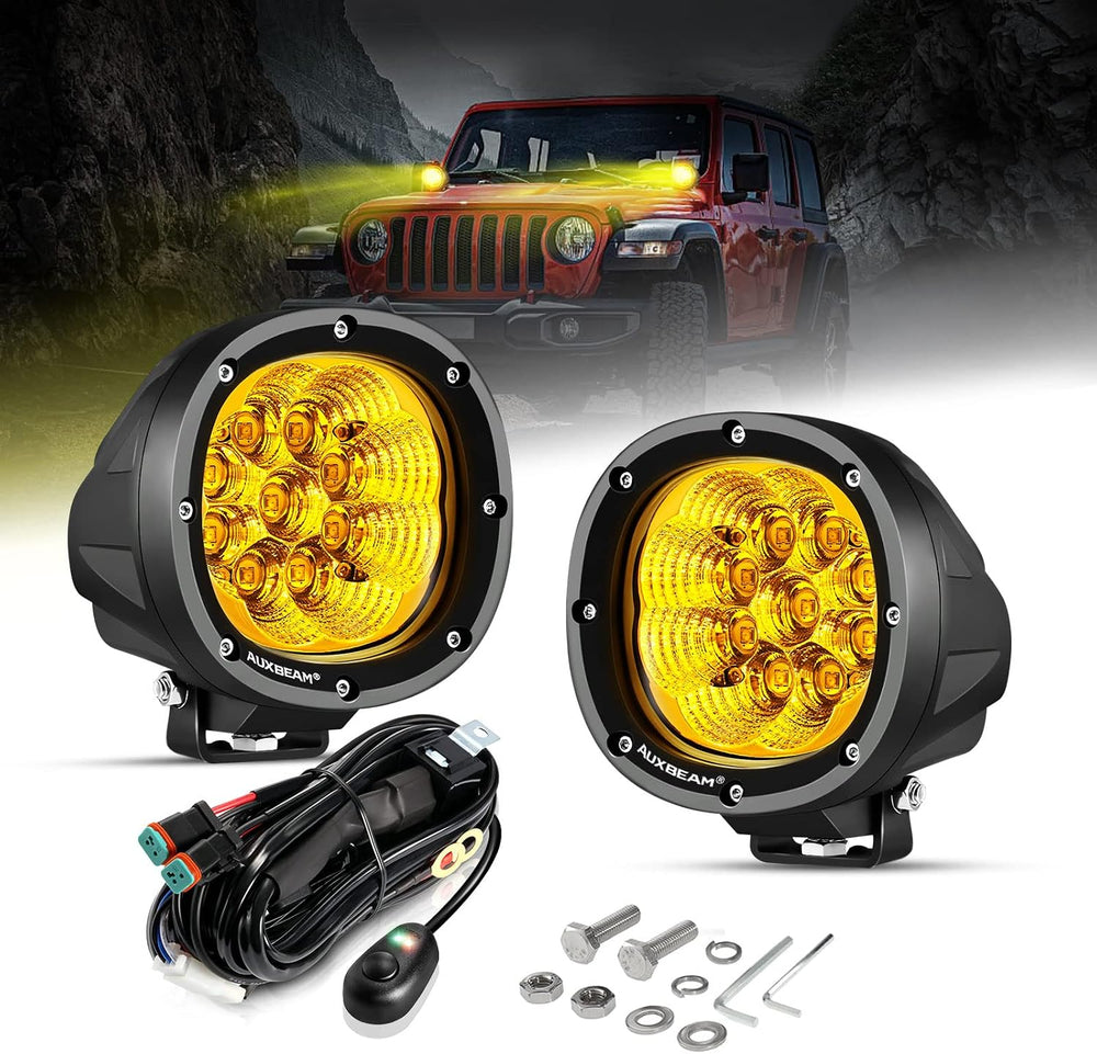 Auxbeam 4 Inch Amber Round LED Driving Light