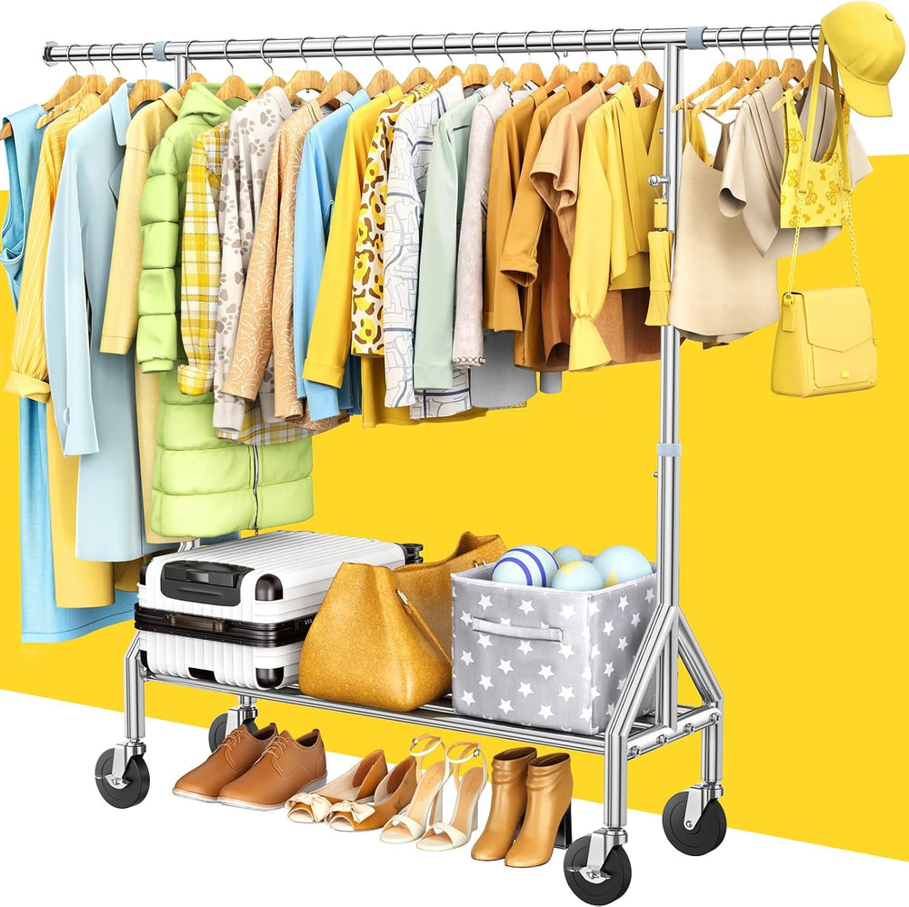 Upgraded 100% Stainless Steel Clothing Rack Load 760LBS, Heavy Duty Clothes R...