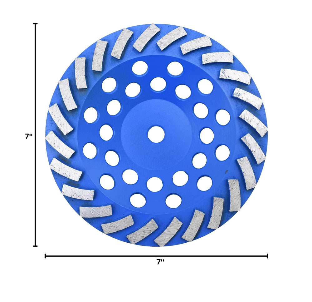 7 in. x 5/8-11 in. Threaded Arbor 24 Segments Diamond Turbo Grinding Cup Whee...