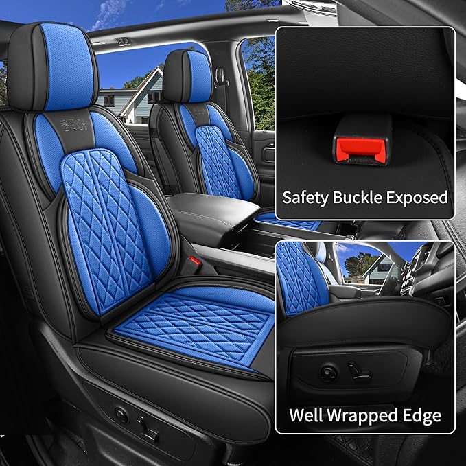Car Seat Cover Custom Fit for Dodge Ram 1500 2500 3500 2002-2024 Faux Leather