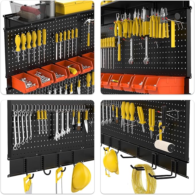 Ultrawall Black Pegboard Wall Organizer, 48X 36 inch