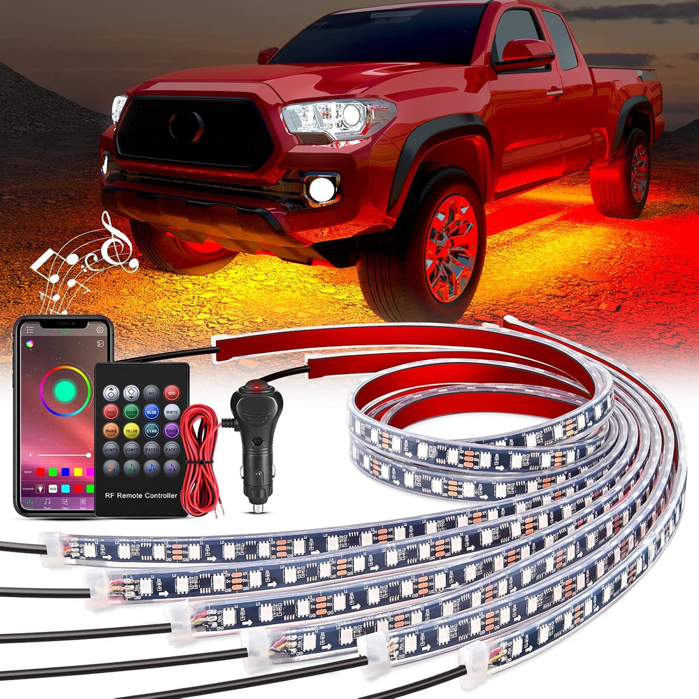 Nilight 6Pcs Car Underglow Neon Accent Strip Lights 300 LEDs RGB Multi Color