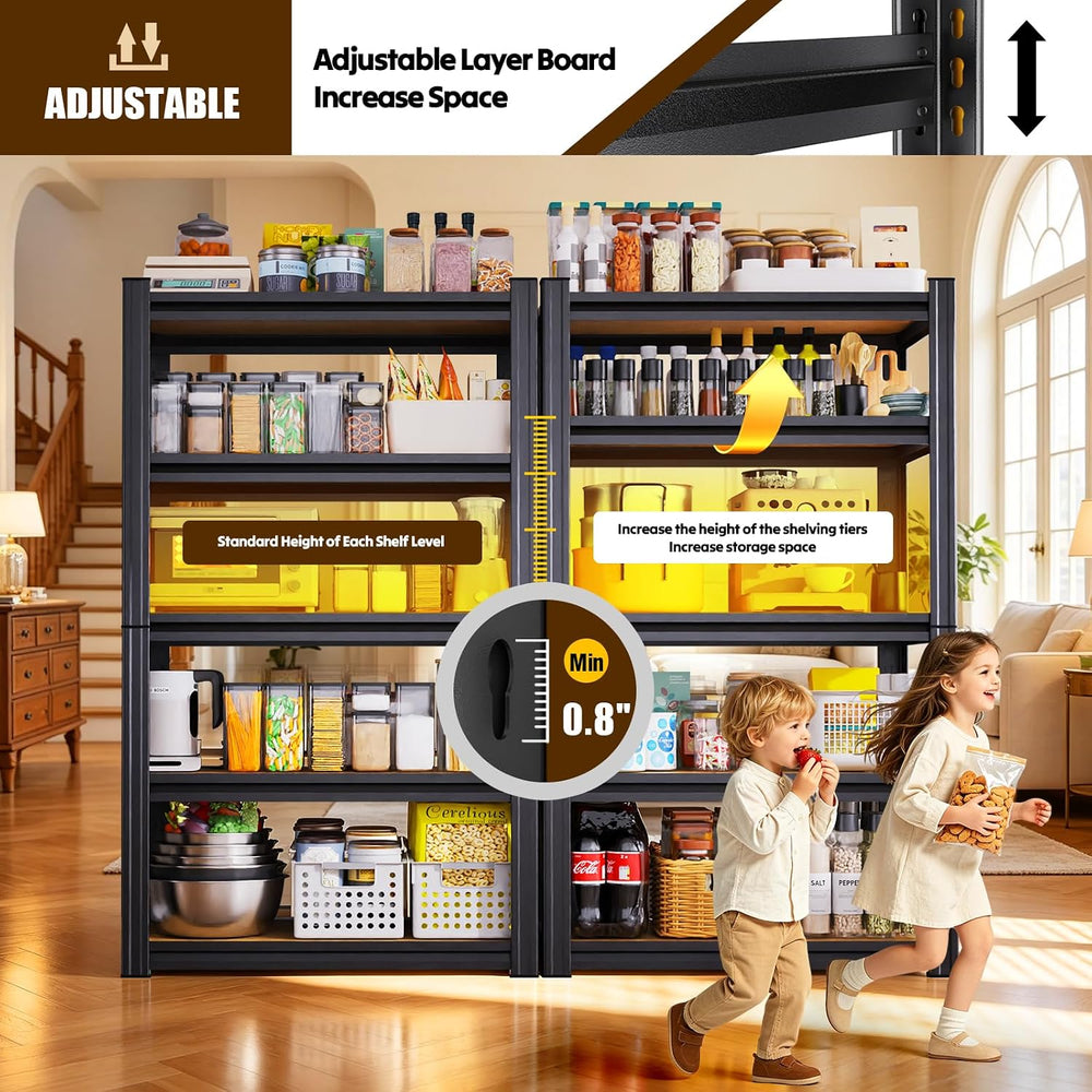 Storage Shelves 5 Tier Garage Shelving Adjustable Shelf 71"Hx31.5"W...