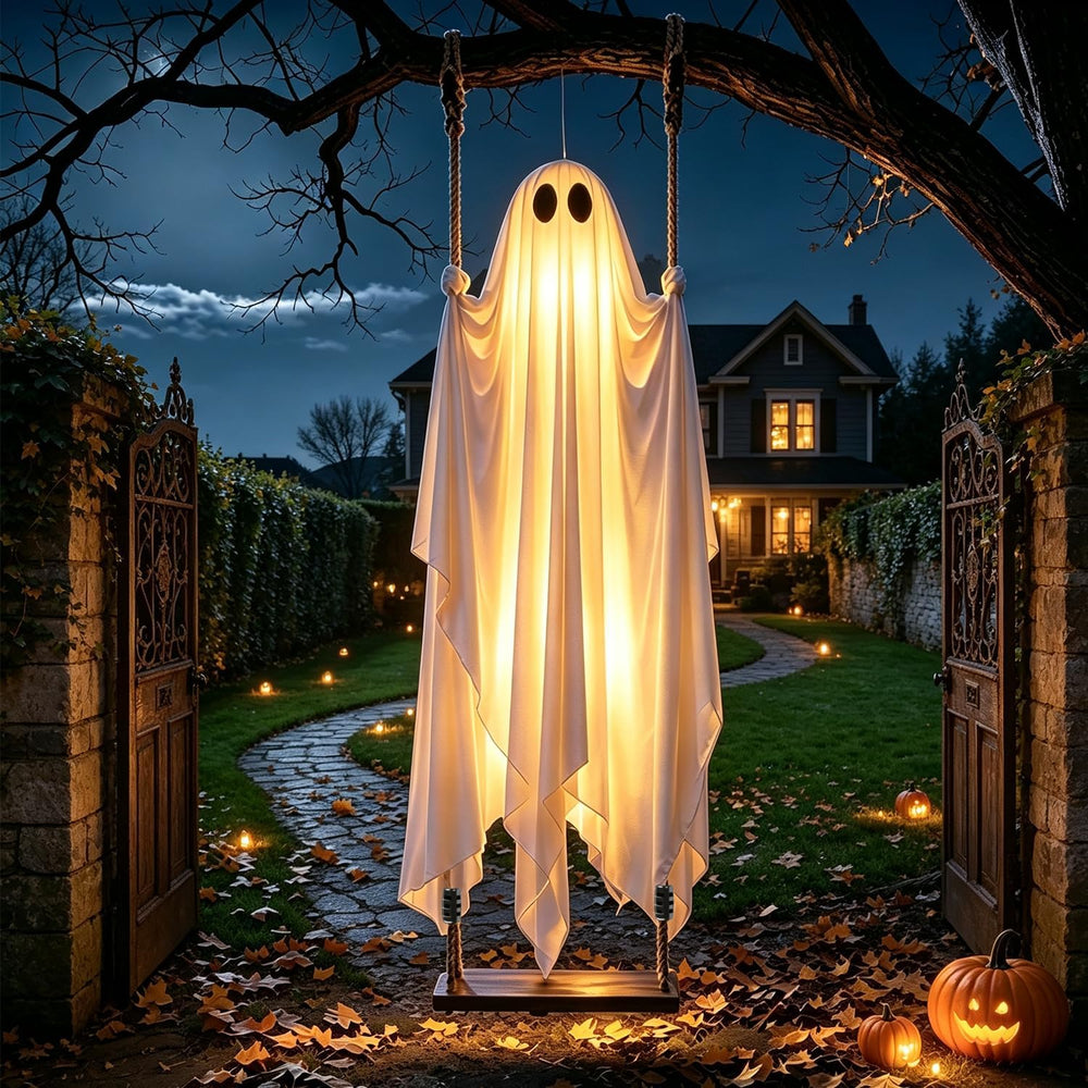 Halloween Hanging Swinging Ghost Decorations with Lights & 200lb