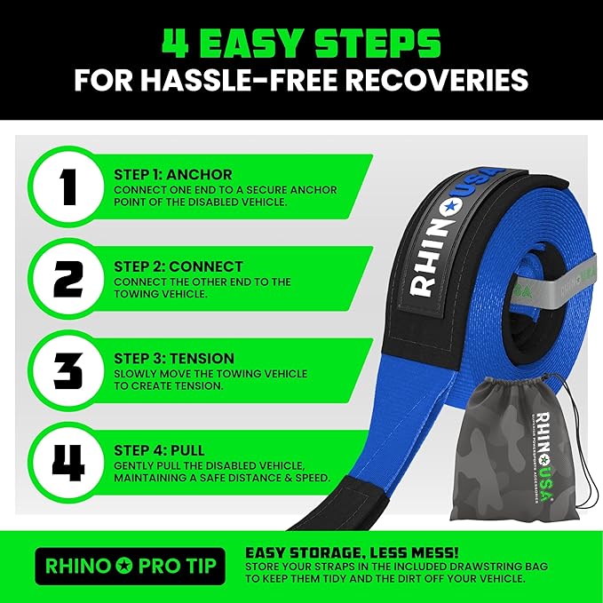 Rhino USA Recovery Tow Strap