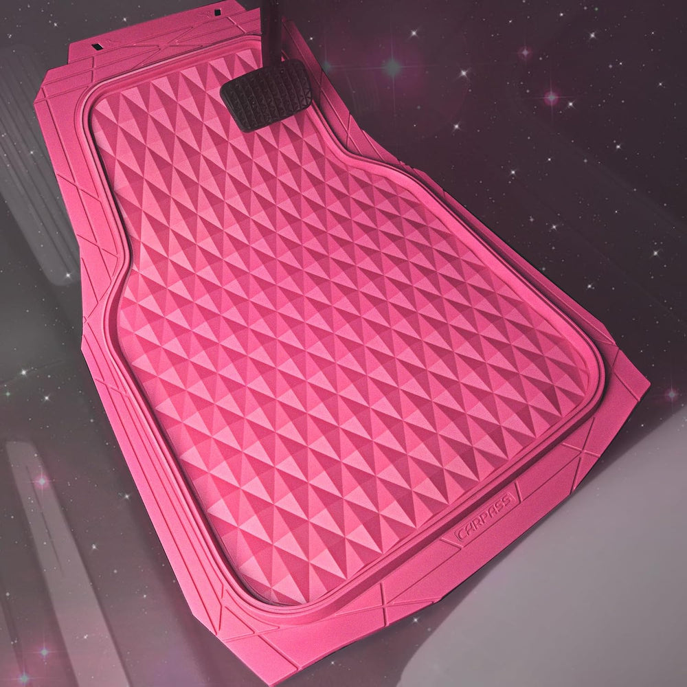 CAR PASS Heavy Duty Rubber Hot Pink Car Floor Mats & Cargo Liners, Deep D...