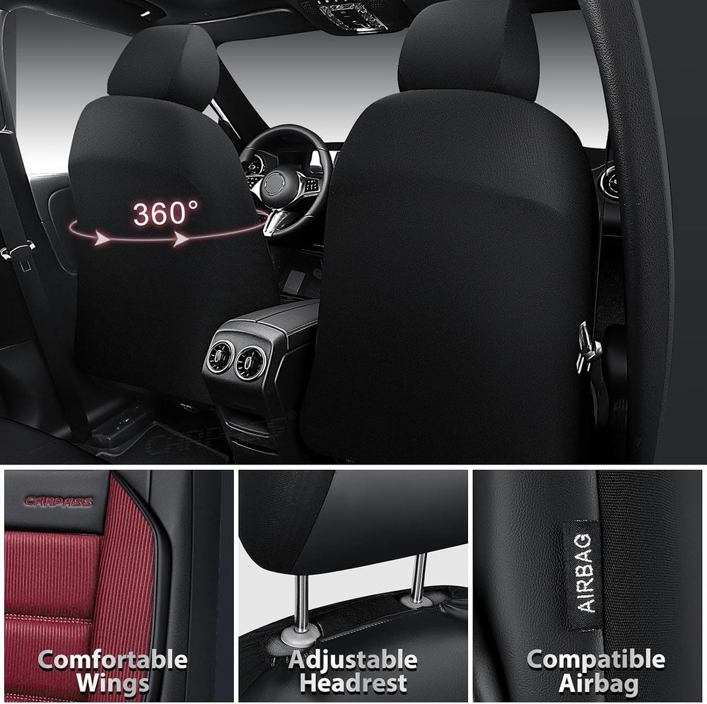 CAR PASS Memory Foam Seat Covers Front, Airy Cool Mesh Thick Car Seat Covers,...
