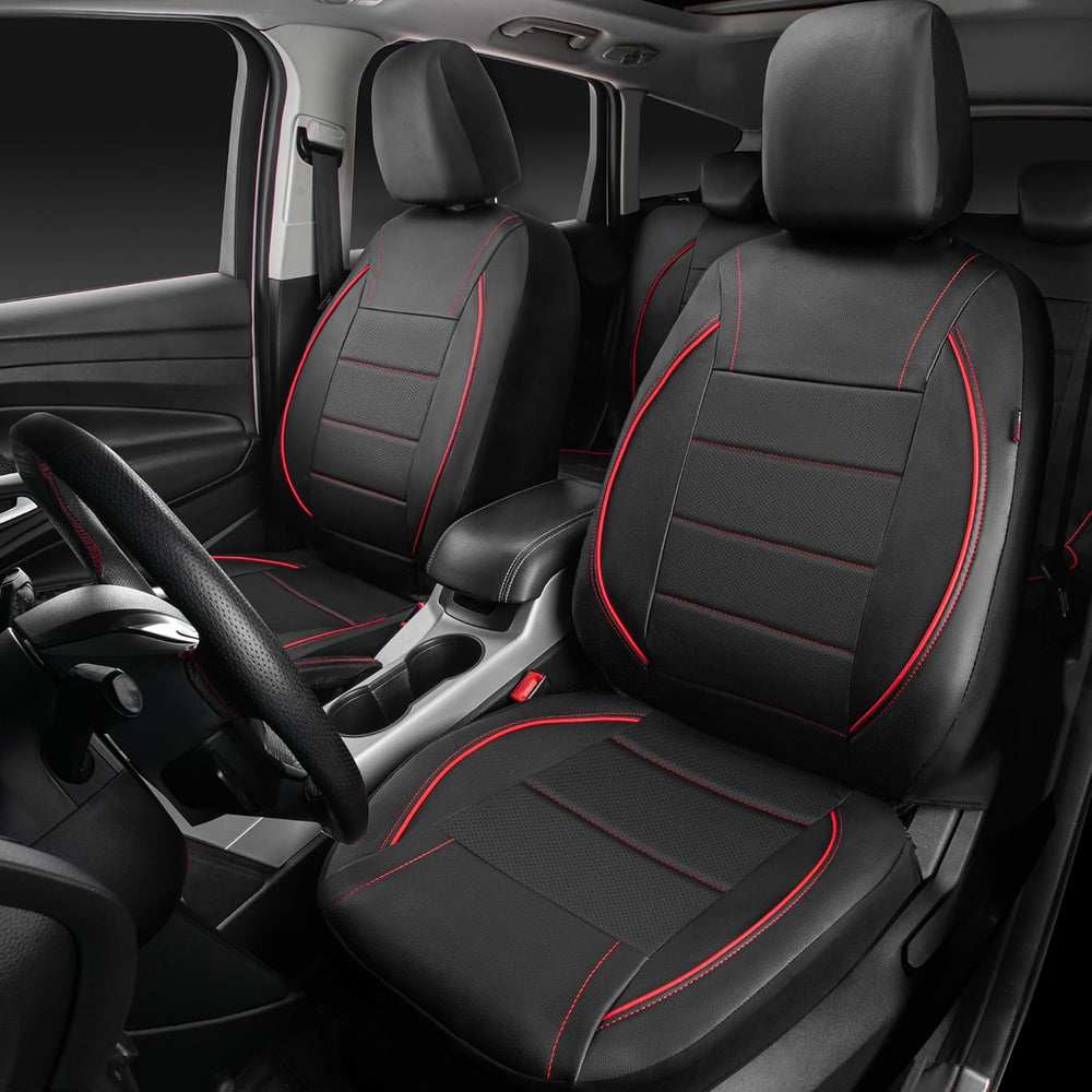 CAR PASS Universal FIT Piping Leather Car Seat Cover, for suvs,Van,Trucks,Air...