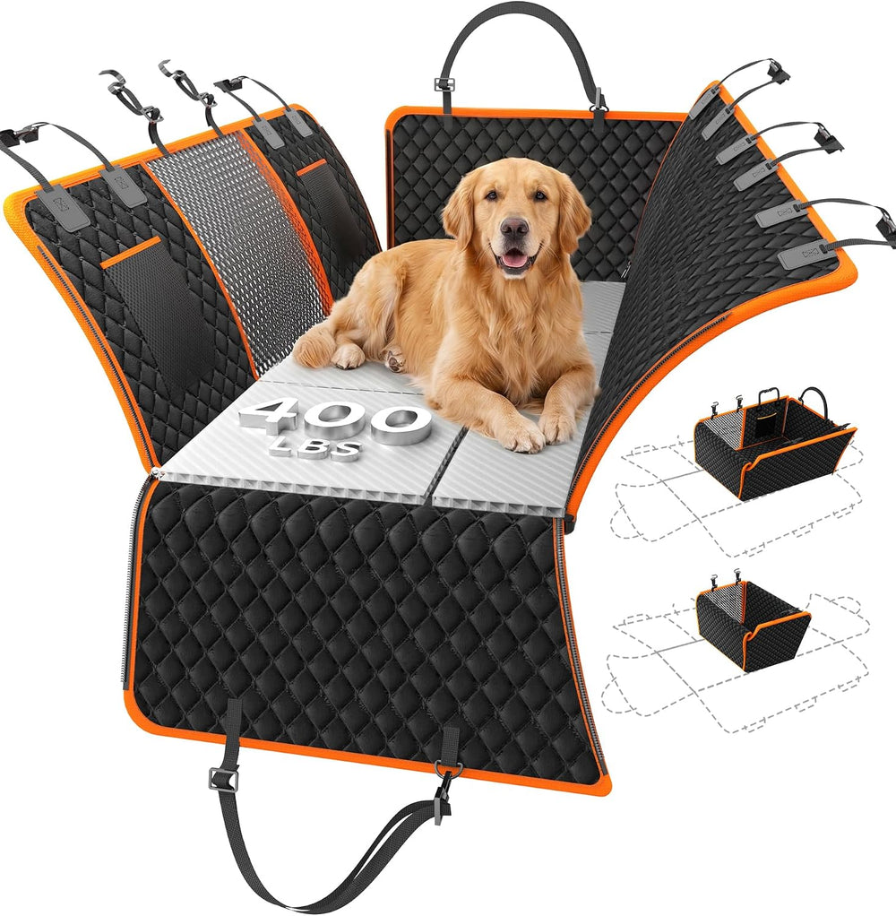 PartsBling 3 in 1 Convertible Hard Bottom Dog Seat Cover for Back Seat