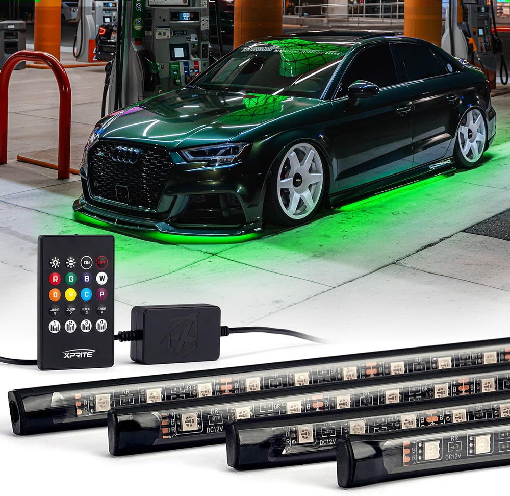 Xprite Car Underglow Neon Accent Strip Lights, 4Pcs RGB 252 LEDs Underglow Ki...