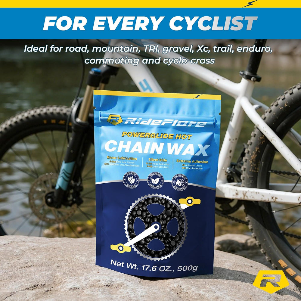 RideFlare Premium Chain Wax 500g โ Hot Melt Bike Chain Lubricant with Ultra L...