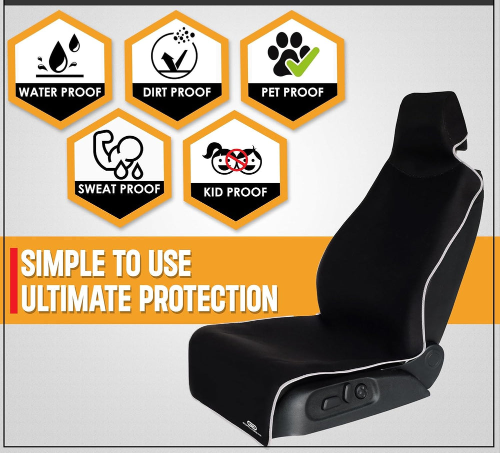 Gear Black Premium Universal Fit Waterproof Stain Resistant Car Seat Cover Ne...