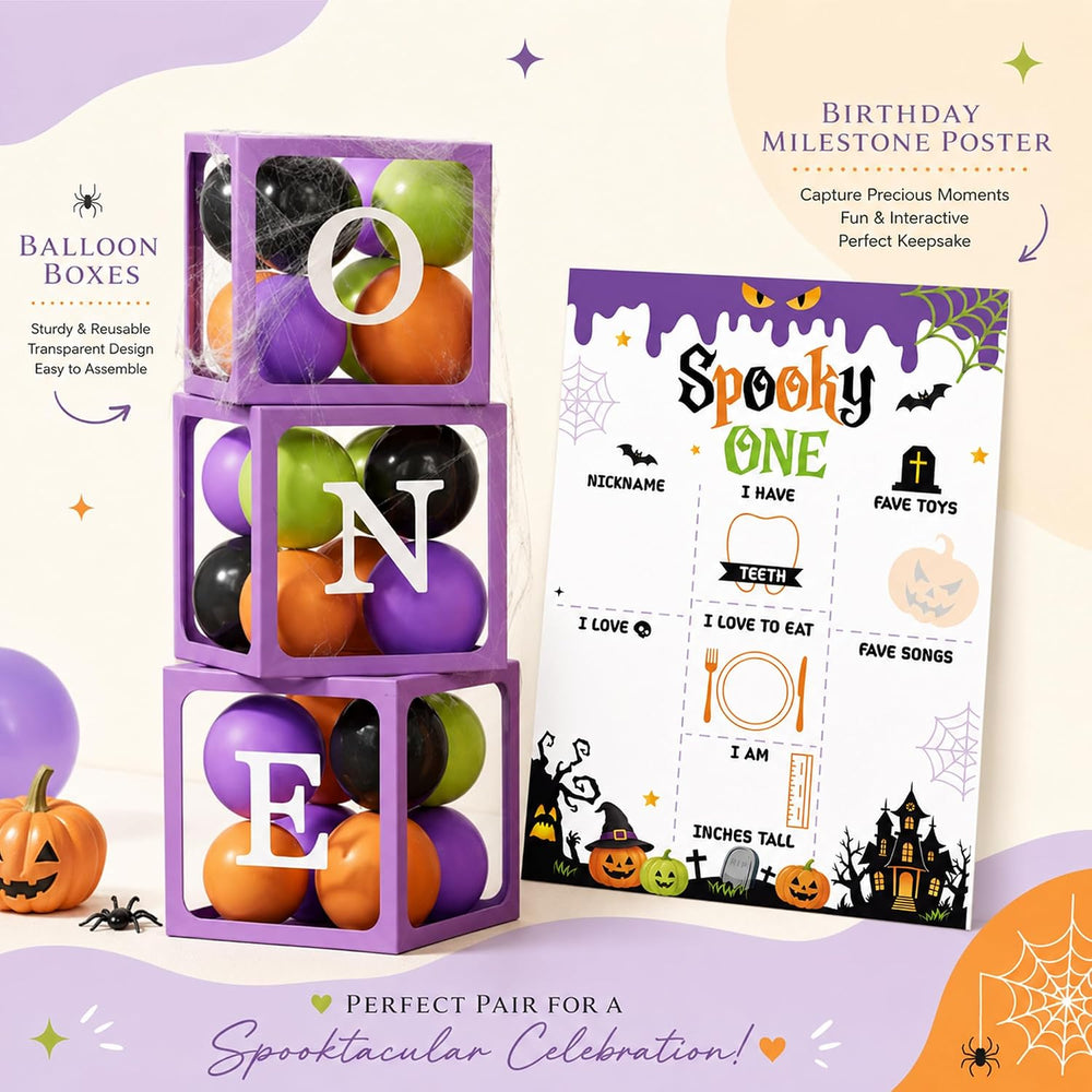 Halloween 1st Birthday Party Decorations,Spooky One Birthday Supplies Decor