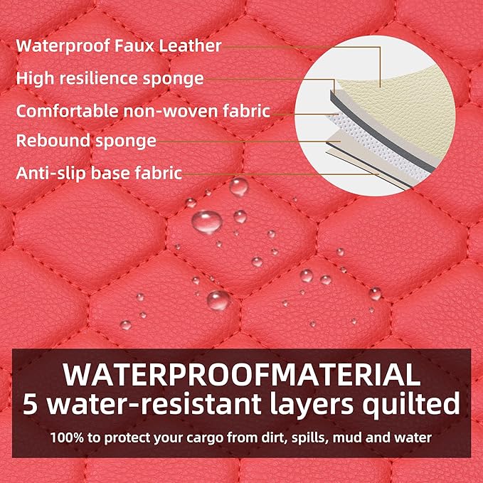 Elantrip Car Seat Cover Full Set Leather Car Seat Protector Universal fit