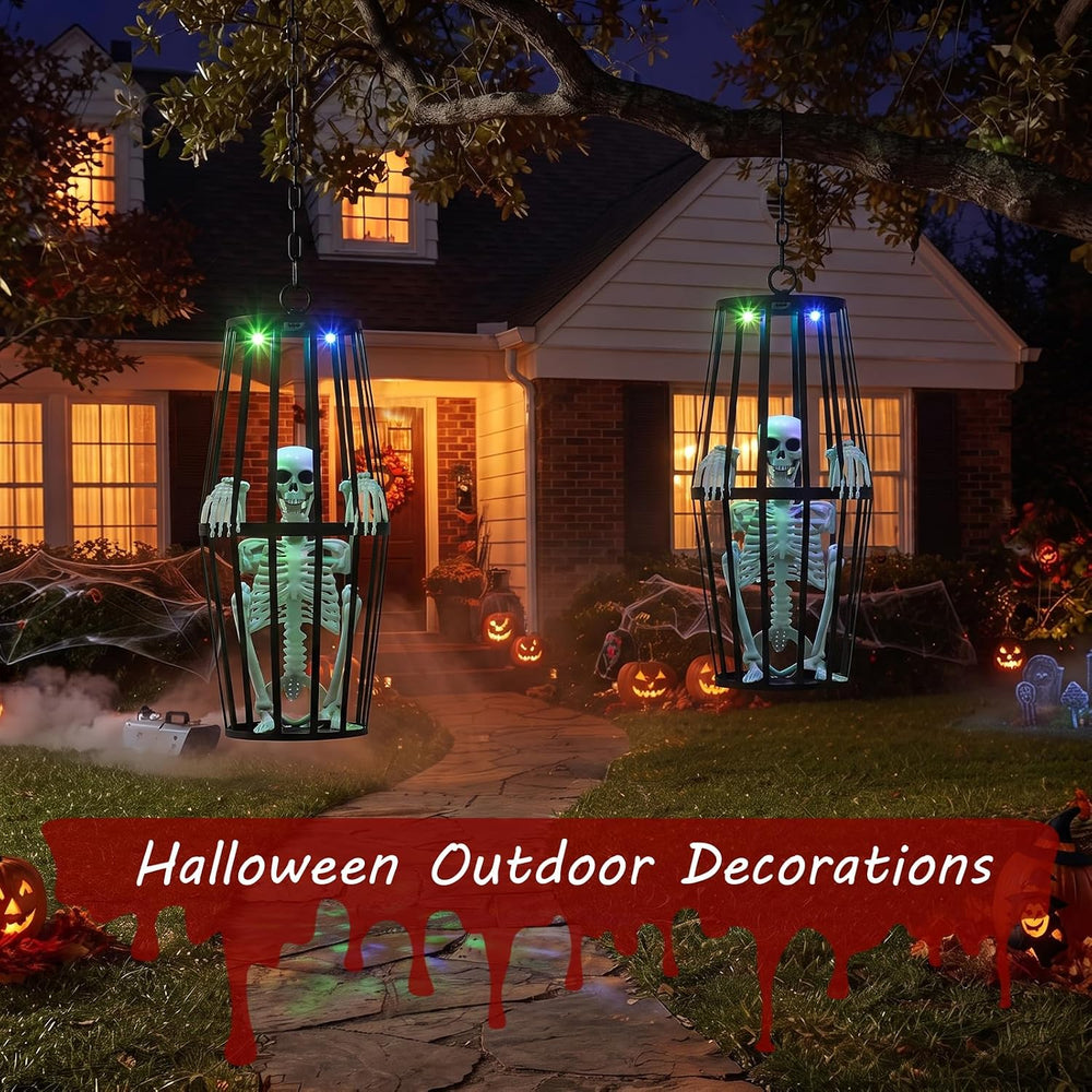23โ Scary Solar Hanging Skeleton Ghost Halloween Decorations Outdoor
