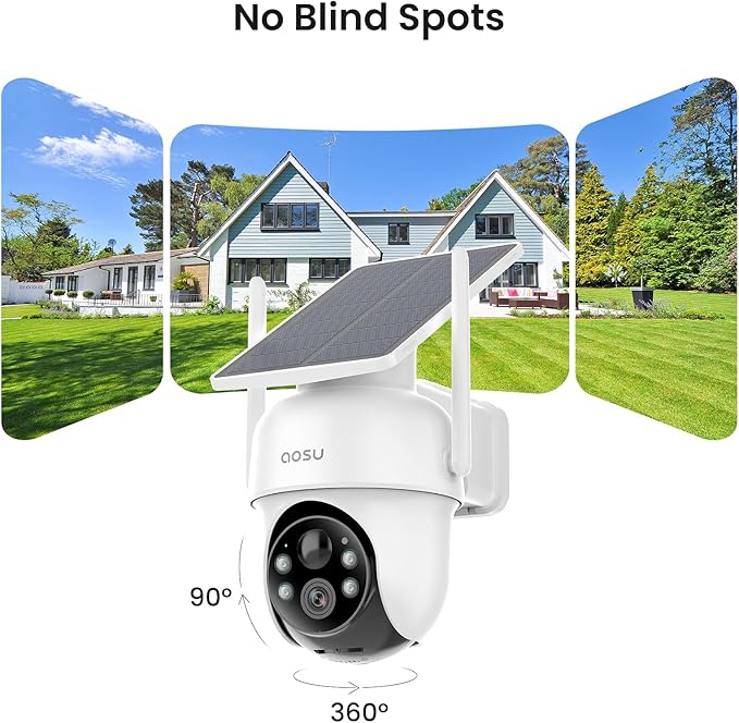 AOSU Security Cameras Outdoor Wireless, 4 Cam-Kit, No Subscription,