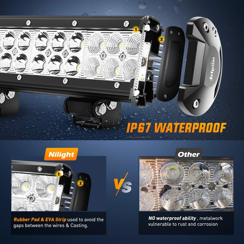 Nilight 20Inch 126W Spot Flood Combo Led Light Bar 4PCS 4Inch 18W Spot LED Po...