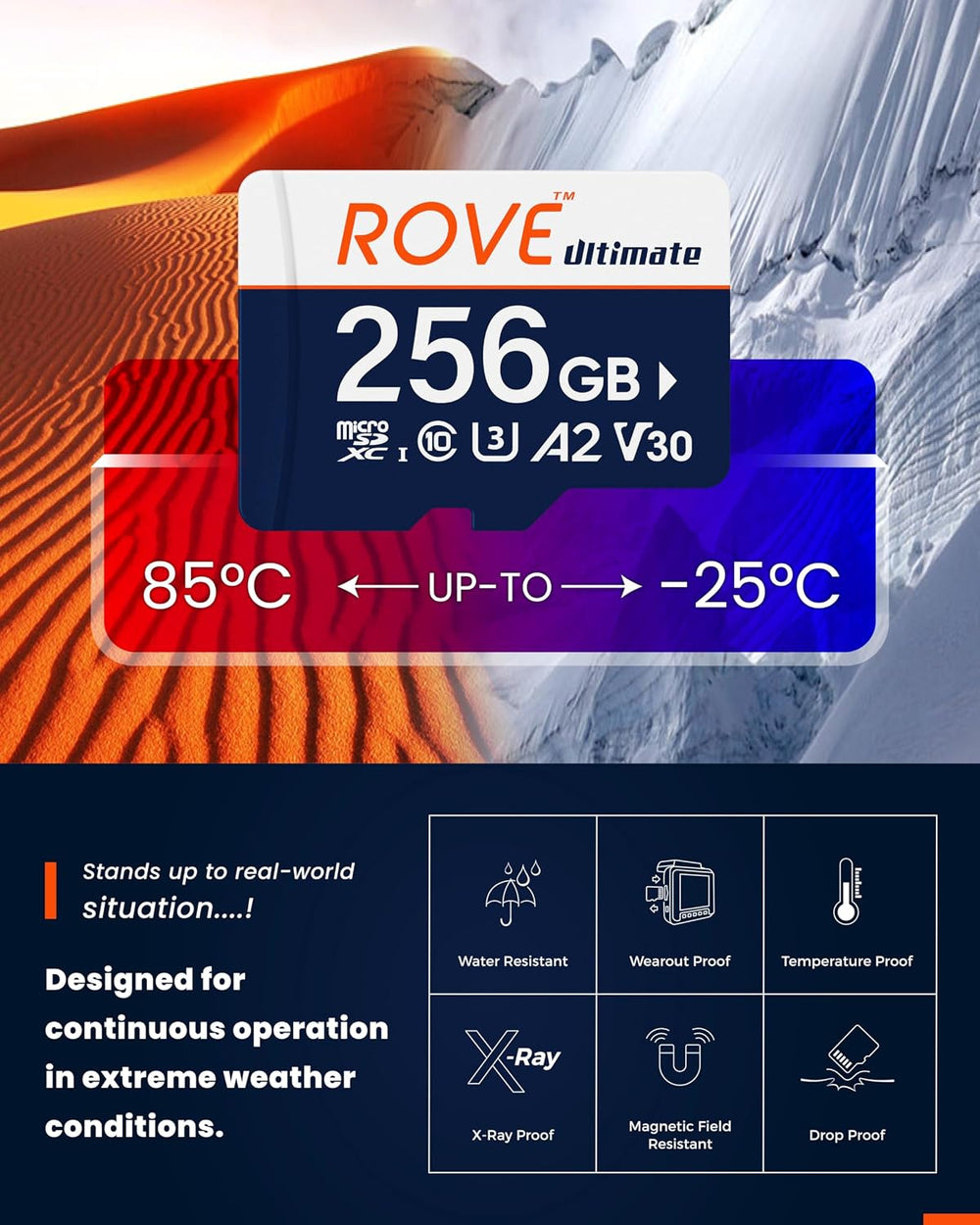 ROVE Ultimate Micro SD Card microSDXC 256GB Memory Card with USB 3.2 Type C C...