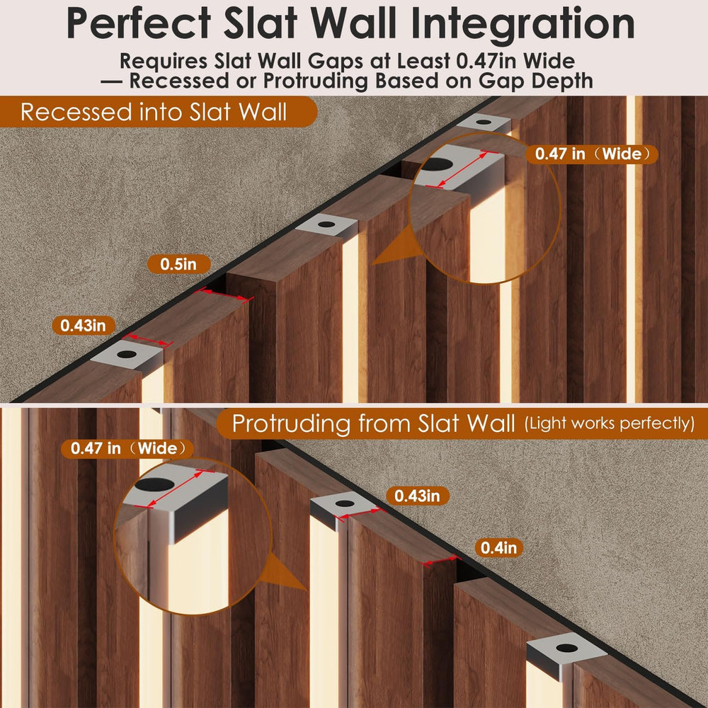 LED Recessed Lighting Kit for Wall Panels 6pcs Slat Wall Lights