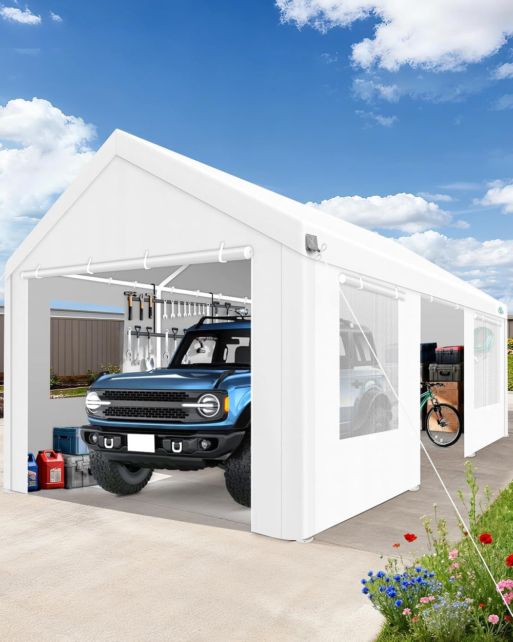 TOOLUCK Carport 12'x20' Heavy Duty Portable Garage, 2.0 Powder Coated...