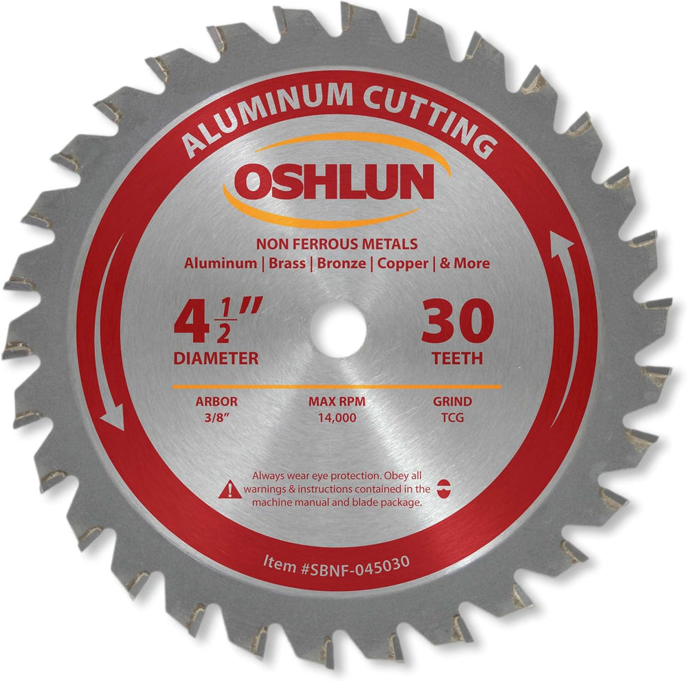 Oshlun SBNF-045030 4-1/2-Inch 30 Tooth TCG Saw Blade with 3/8-Inch Arbor for ...