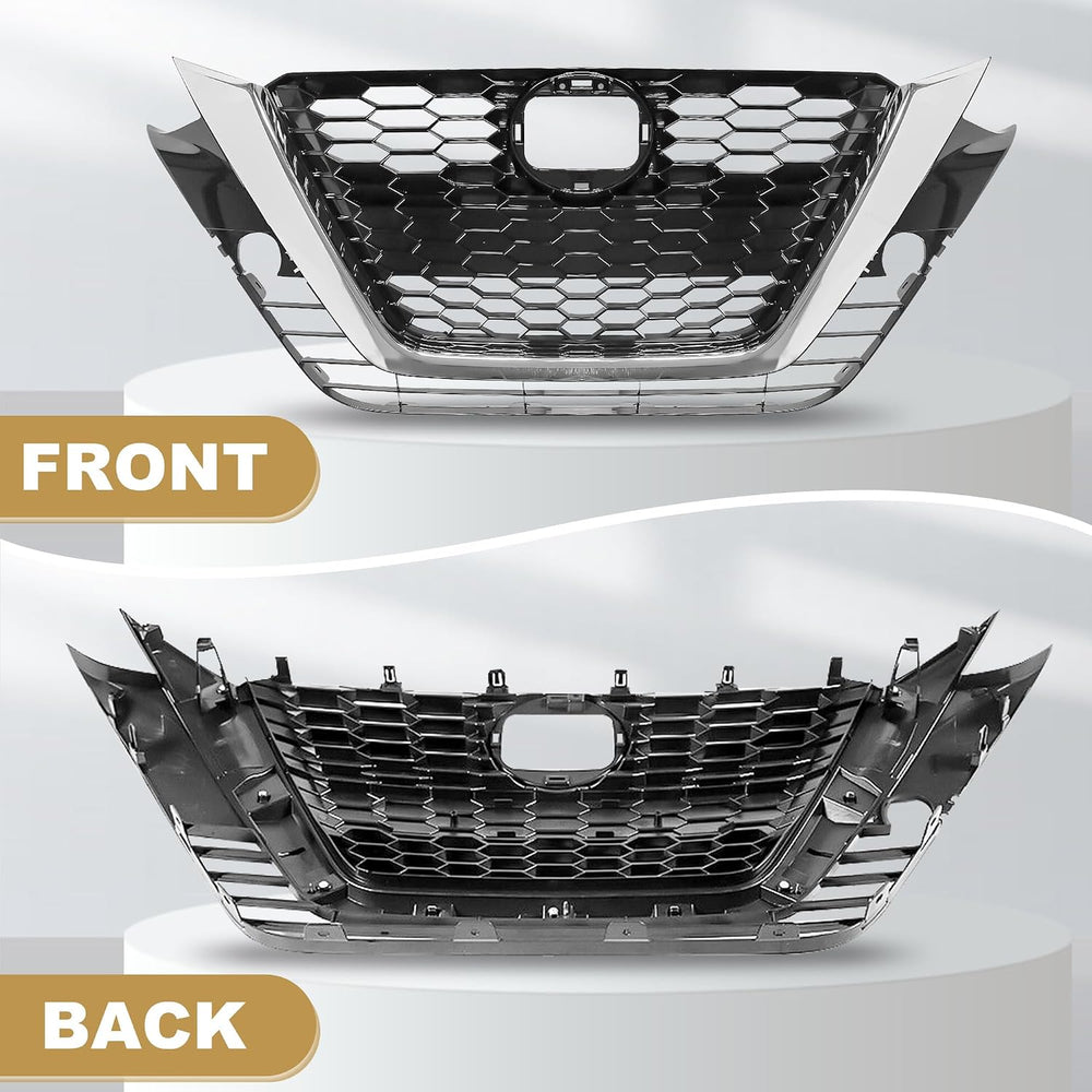 PartsFlow Front Upper Bumper Grille Hood Mesh Grill Assembly Compatible with ...
