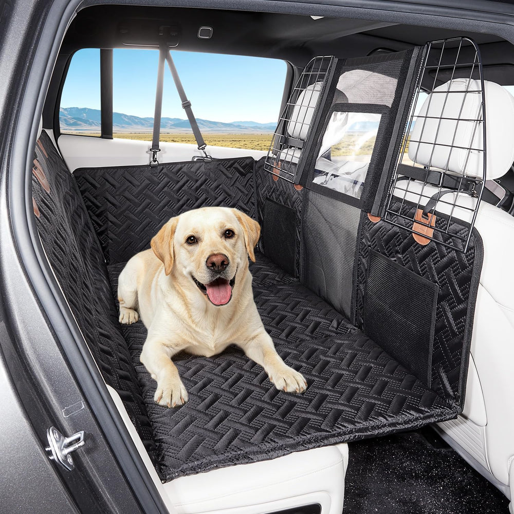 Dog Car Seat Cover for Back Seat,Hard Bottom Seat Extender for Dog,L