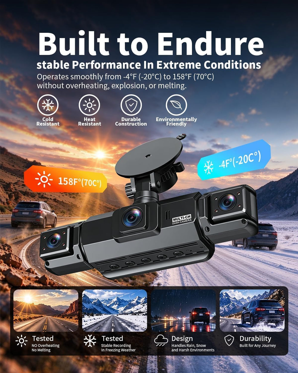 4 Channel Dash Cam Front and Rear, Pahaa 360° Dash Camera with WiFi