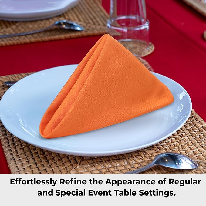 Urban Villa Cloth Napkins Halloween Dinner Napkins Solid Orange Color 20'...