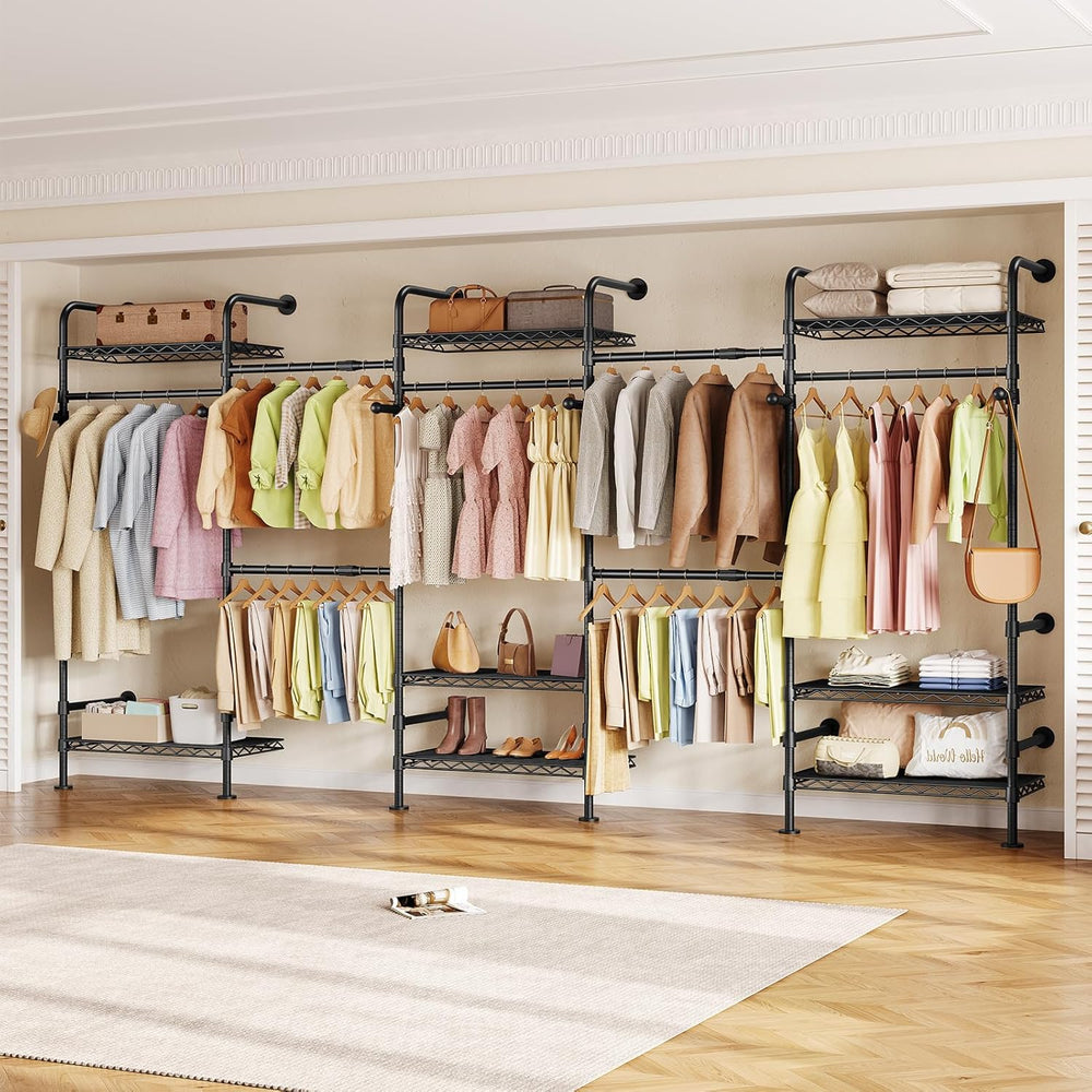 Closet Organizers and Storage, 5-Row Heavy Duty Clothes Rack for Hanging Clot...