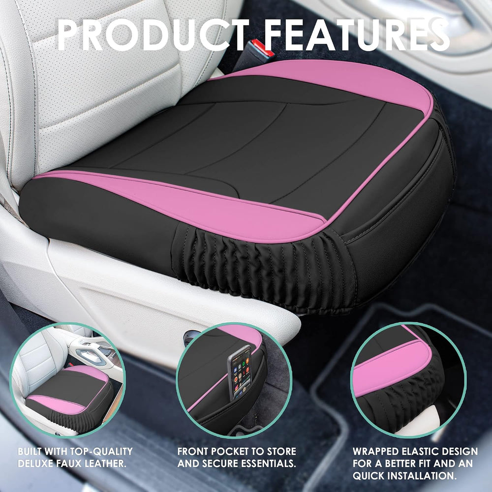 FH Group Car Seat Cushion – Durable PU Leather Car Seat Cushions, 2 Piece Fro...