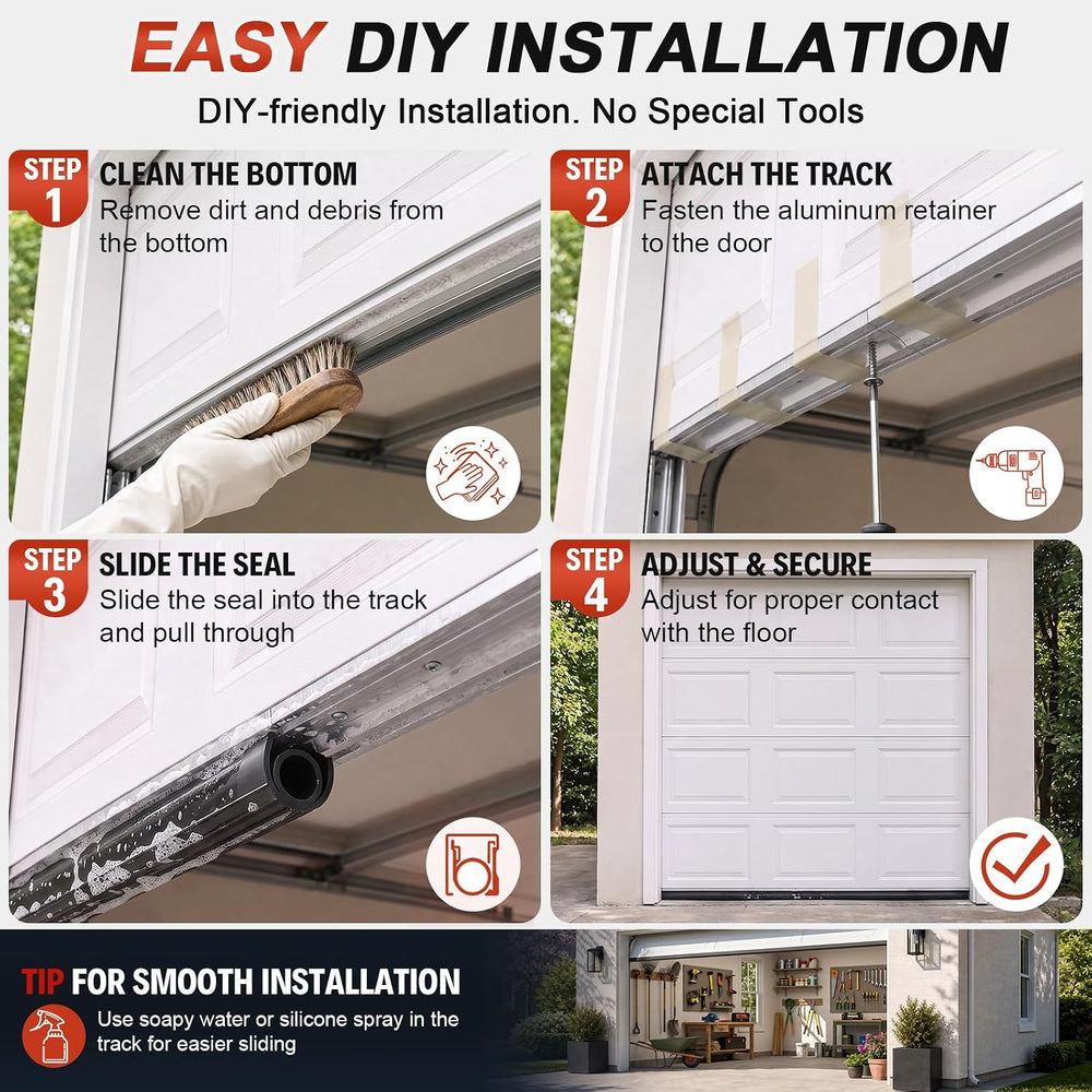 Garage Door Seals Bottom Rubber - Jobon 16.5 Ft Heavy-Duty Garage Door Weathe...