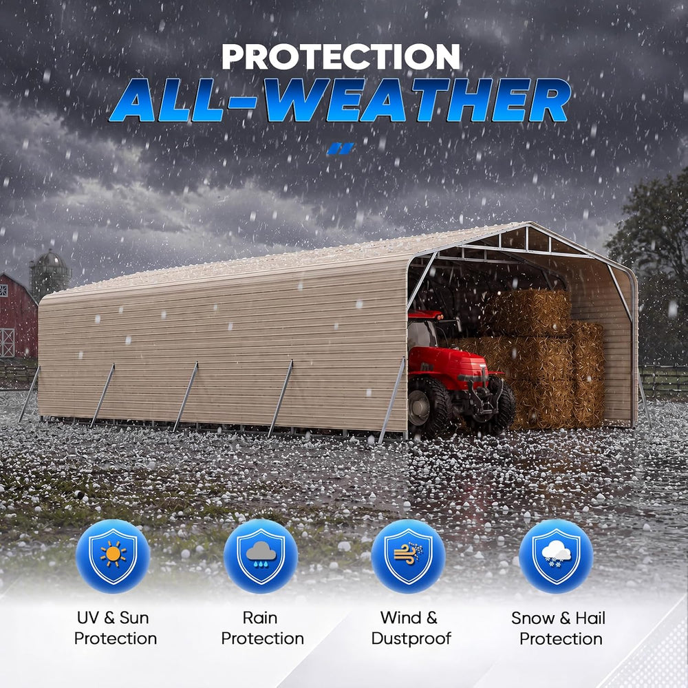 Quictent 20x40 FT Heavy Duty Metal Carport with Side Panels, 30 PSF Snow Load...