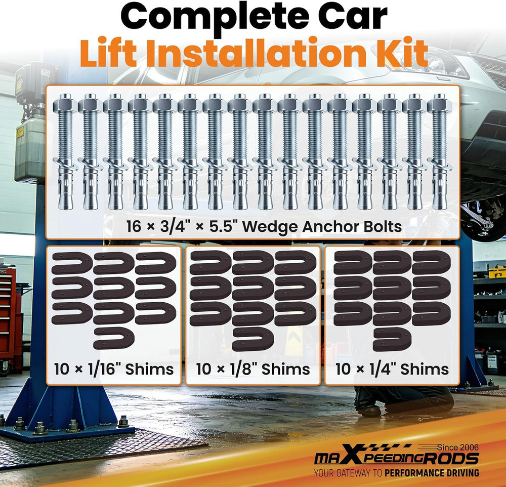 maXpeedingrods 46 Pcs Car Lift Install Kit Including 16 x 3/4" x 5.5&quo...