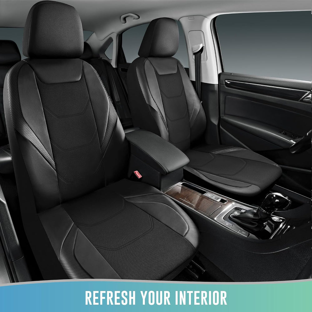 Road Comforts Car Seat Cover, Leather Mesh Front Seat Cover, Universal Fit fo...