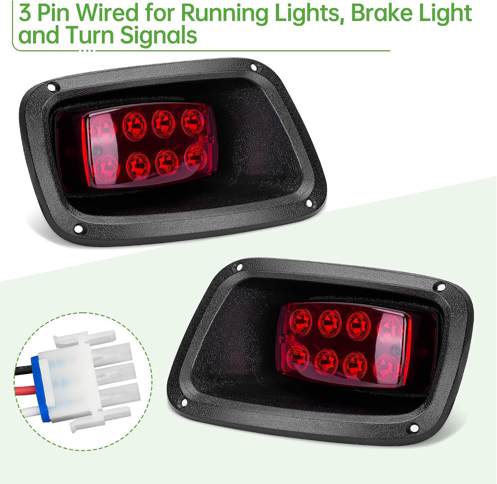 10L0L Golf Cart Headlight and Tail Light Kit for EZGO TXT 1995-2013 G&E 12V
