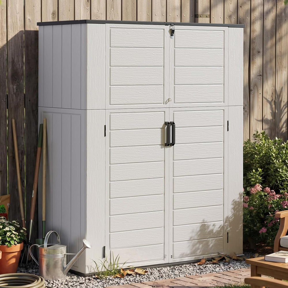 Aoxun 61 Cu.Ft Outdoor Storage Shed, Widened Outdoor Storage Cabinet Waterpro...