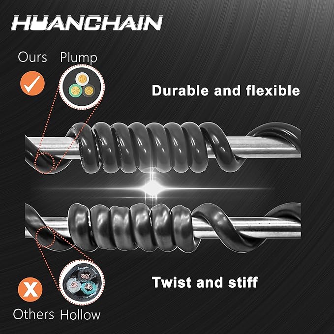 HUANCHAIN Black Outdoor Extension Cord 100 FT Waterproof, Flexible 16/3 Gauge