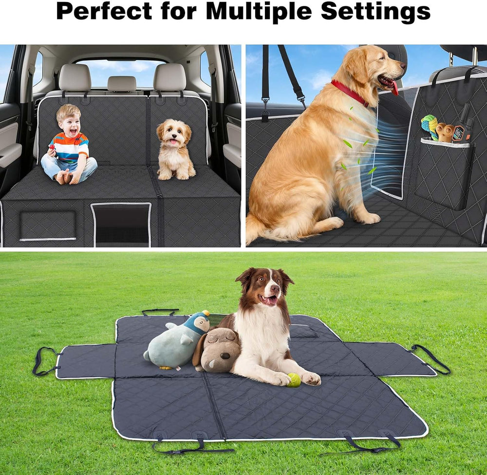 PetJoy Dog Car Seat Cover for Back Seat, Hammock‑Style Rear Bench Cover