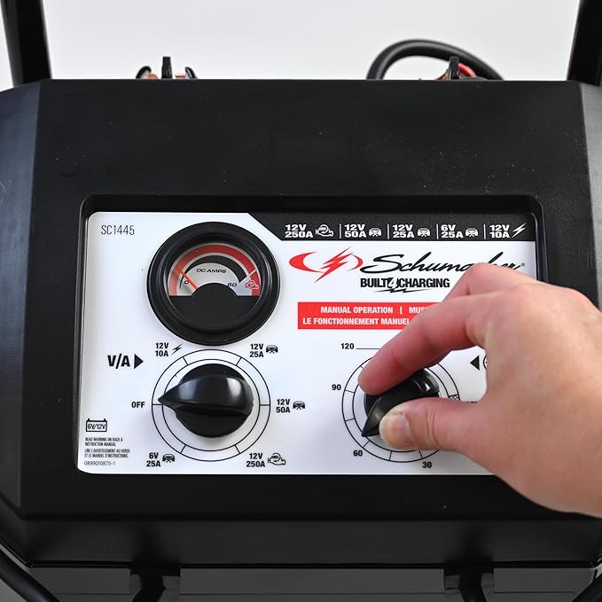 Schumacher Electric Manual Battery Charger & Engine Starter – 6V/12V 250A