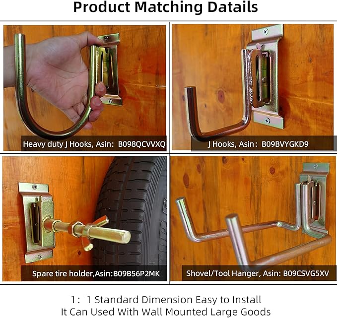 10PCS Heavy Duty E Track J Hooks,Large Steel 5" J Hook E Track Accessories