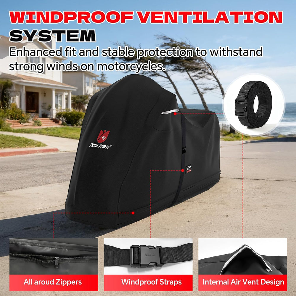 Full Enclosed Motorcycle Cover,600D Waterproof Motorcycle Cover Outdoor/Indoo...