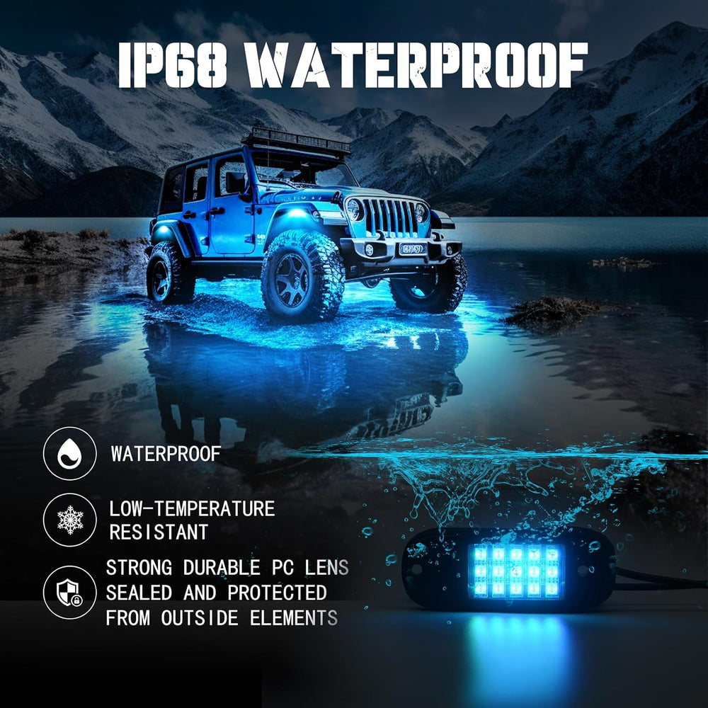Led Rock Lights for Trucks,16 Pods Lights for Jeep Brightness Truck underglow...