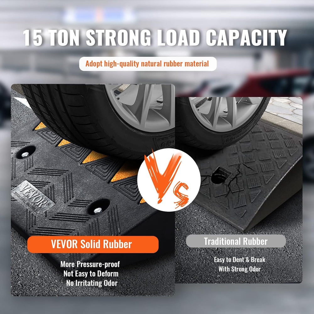 VEVOR Rubber Curb Ramp 5" Rise Height 2 Pack, Heavy-Duty 33069 lbs/15 T ...