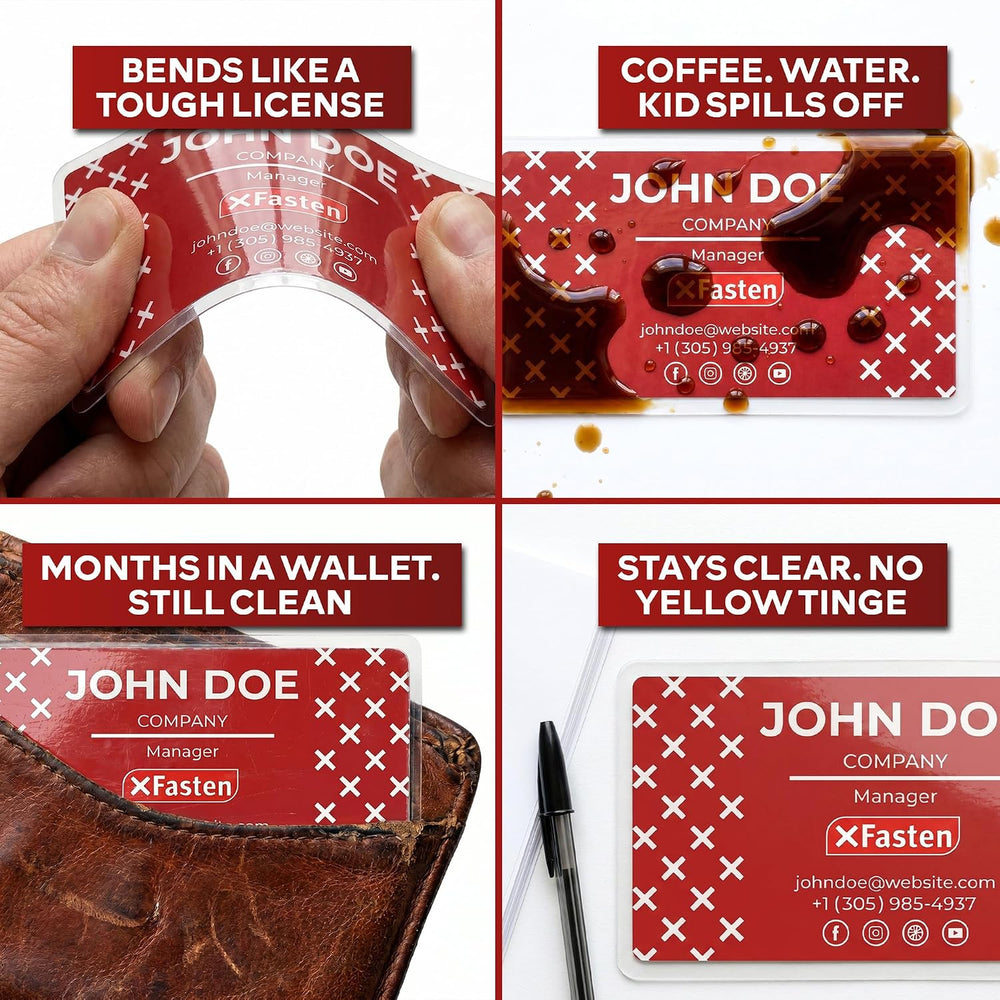 XFasten Self Seal Laminating Pouches Business Card Size 4-Inch x 3-Inch 100-P...