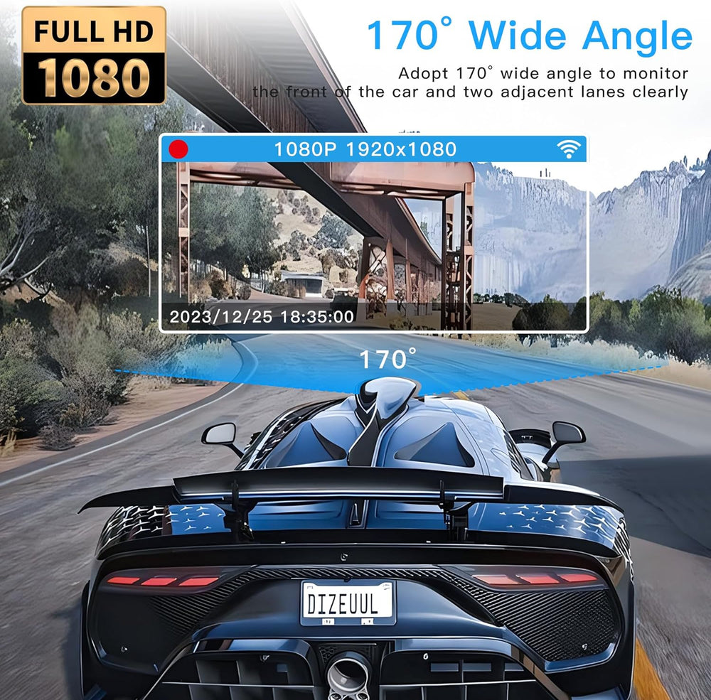 360° 4 Channel Dash Cam Front and Rear Inside