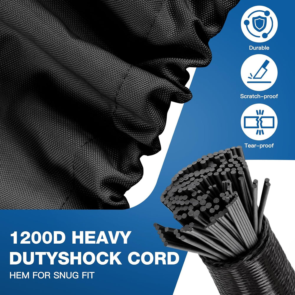 1200D Pond Boat Cover for 8'-10'L,Black