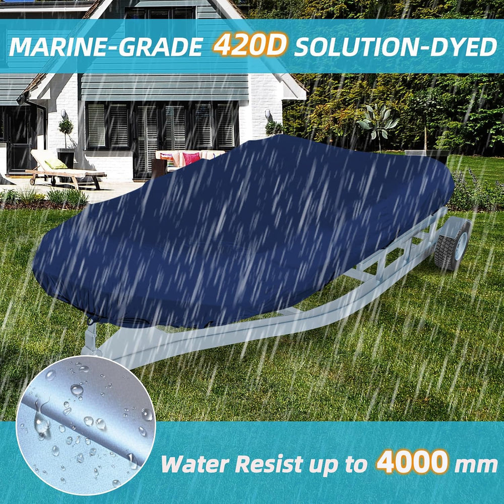 600D Marine Grade Fade and Tear Resistant Dinghy Cover, Navy Up to 9.5' L