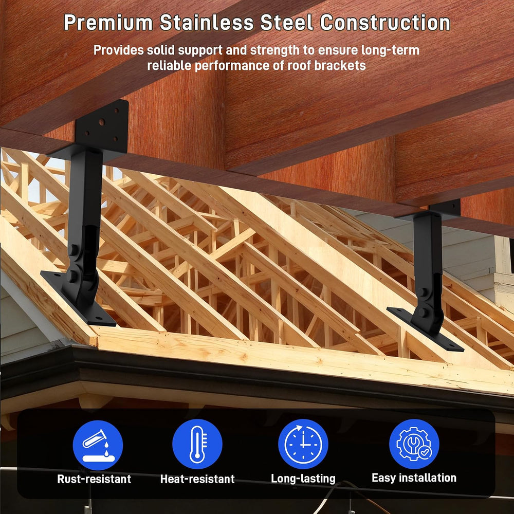 3Pcs Roof Riser Brackets Kit with 12.2"-16.2" Adjustable Height and...